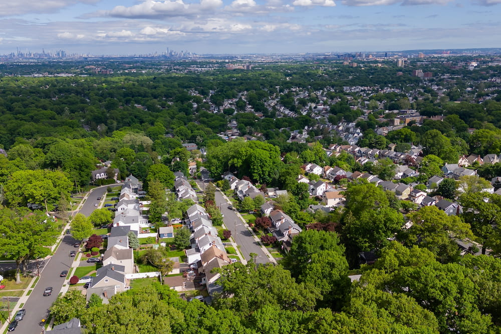 Aerial of New Jersey Homes in West Orange
